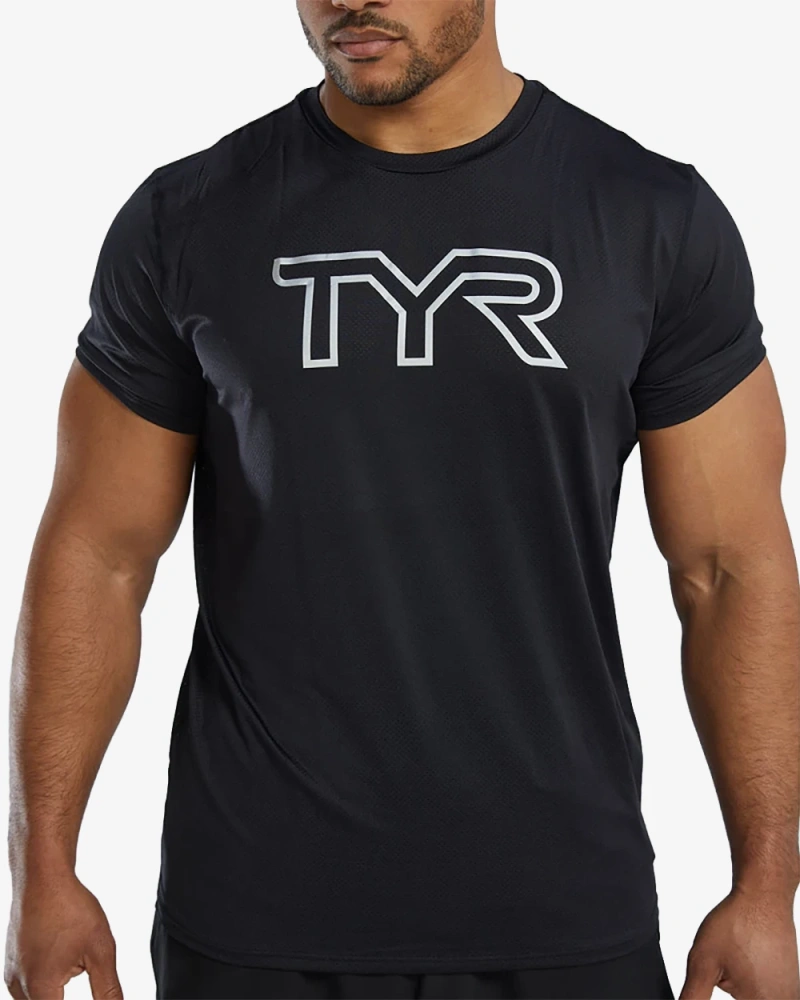 Футболка TYR Эртек Биг Лого/Хезер, черный