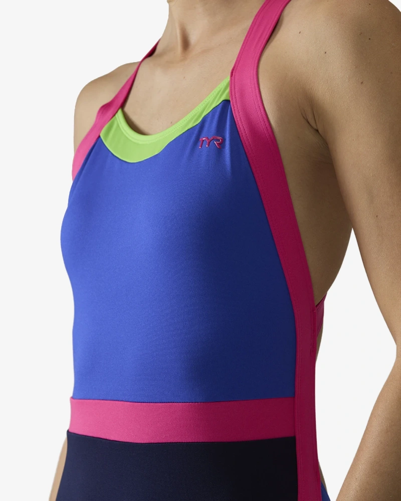 Купальник слитный TYR Color Blocked Wide Strap OpenbackFit
