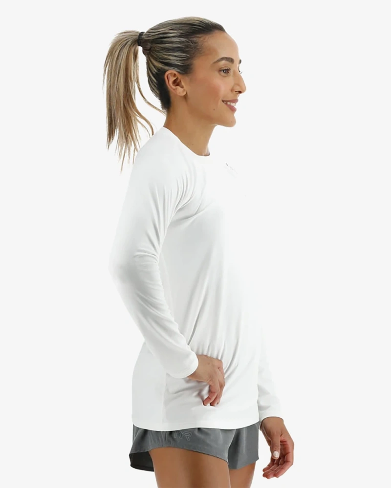 Футболка с длинным рукавом TYR Women's ClimaDry Raglan Long Sleeve Tee - Solid/Heather