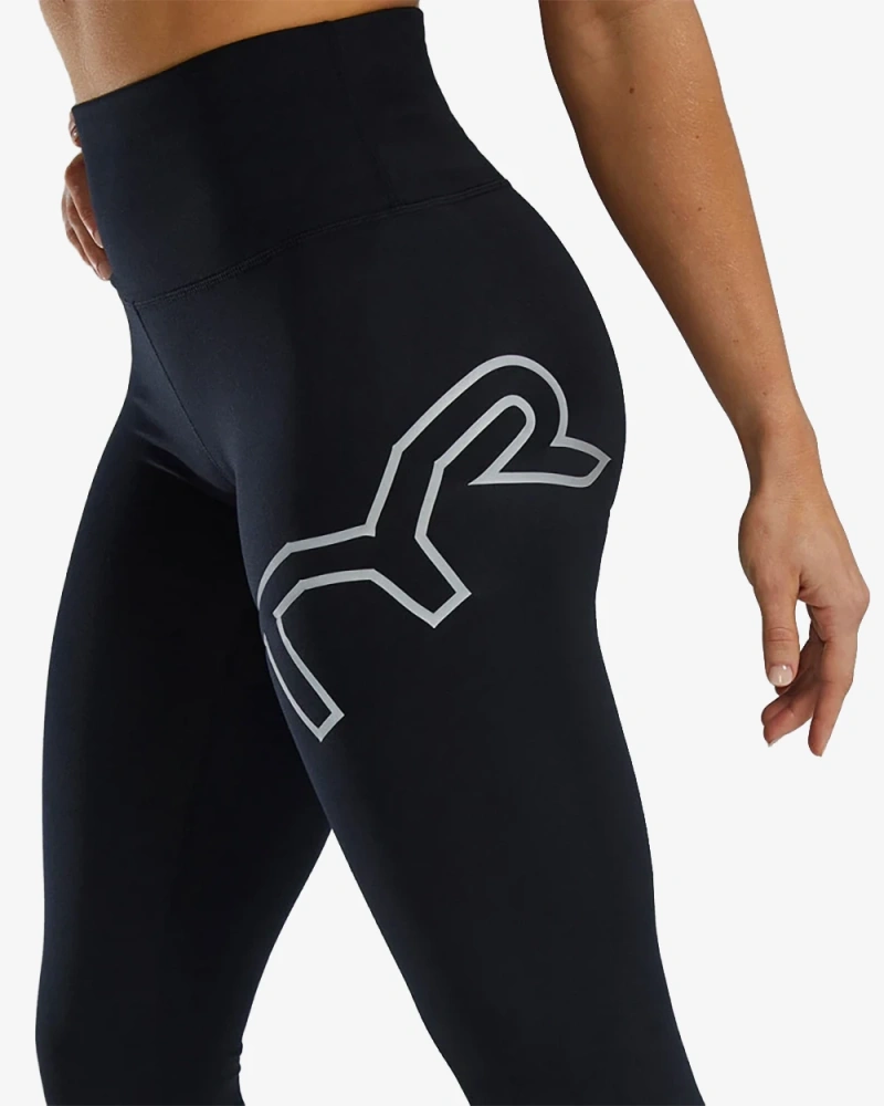 Тайтсы с высокой талией TYR Base Kinetic™ Womens's High-Rise 28" Logo Leggings - Solid
