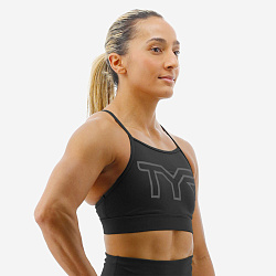 Топ TYR Womens's High Neck Sports Bra - Solid Big Logo
